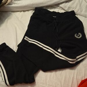 PINK Victoria's Secret Black Sweatpants with White Accents